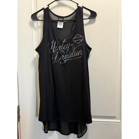 Harley-Davidson Tops - Harley-Davidson Women’s XL Thunder Fighter Bar & Shield Chiffon Racerback Tank